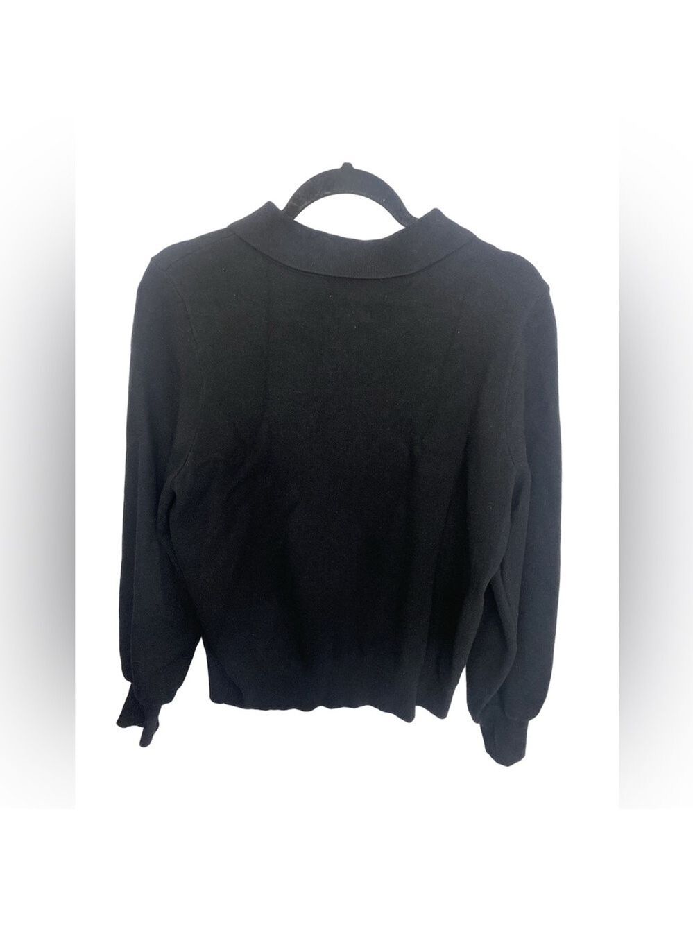 BY DESIGN Black Full-Zip Knit Cardigan Sweater with Collar - XL - Picture 2 of 3